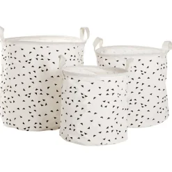 Online Panière à linge coton motif triangle x3 Entretien Du Linge