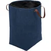 Online Panière à linge 58L avec anses polyester bleu marine effet velours Entretien Du Linge