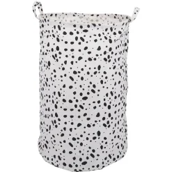 Hot Panière à linge 75L blanc tacheté noir Ø40xH60cm Entretien Du Linge