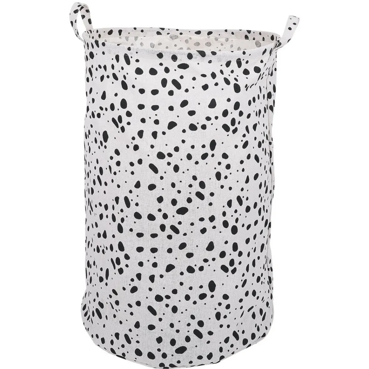 Hot Panière à linge 75L blanc tacheté noir Ø40xH60cm Entretien Du Linge