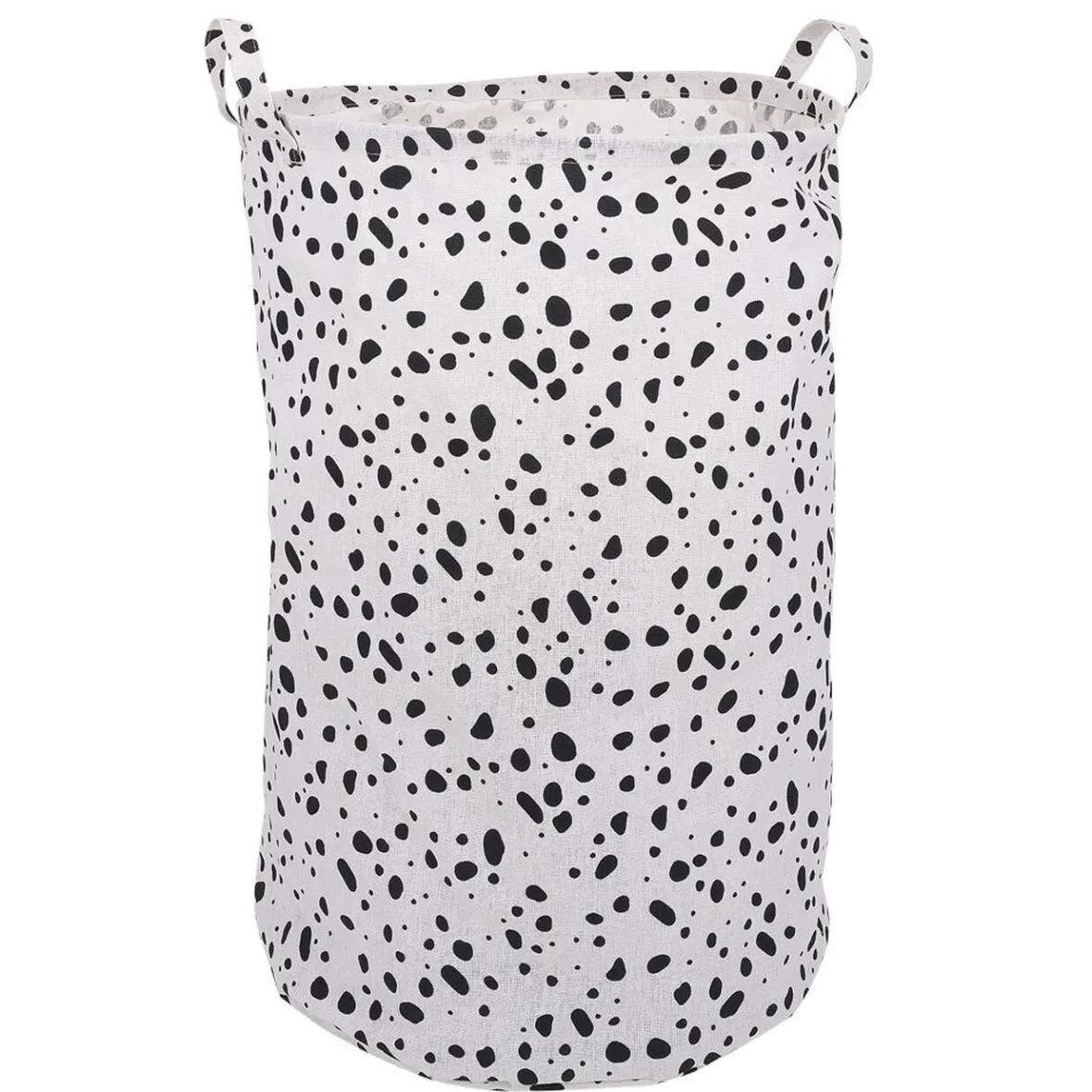 Hot Panière à linge 75L blanc tacheté noir Ø40xH60cm Entretien Du Linge