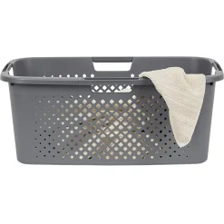Hot Panière à linge 40L en plastique gris Entretien Du Linge