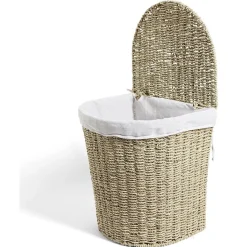 Hot Panière à linge 43L 36xH40x30cm jonc de mer beige Entretien Du Linge