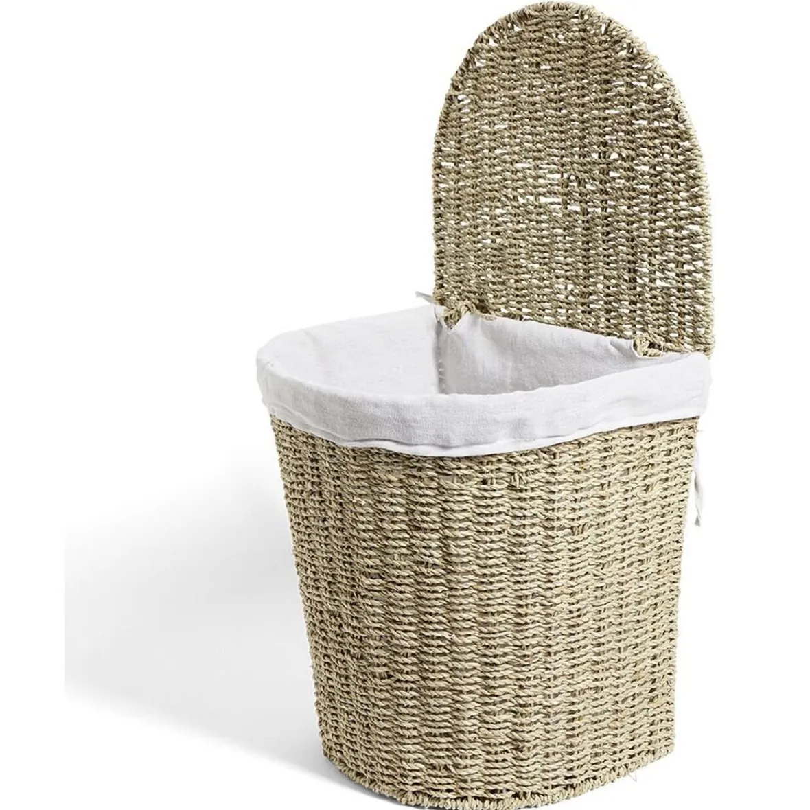 Hot Panière à linge 43L 36xH40x30cm jonc de mer beige Entretien Du Linge