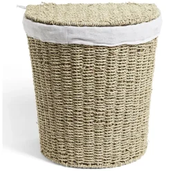 Hot Panière à linge 43L 36xH40x30cm jonc de mer beige Entretien Du Linge