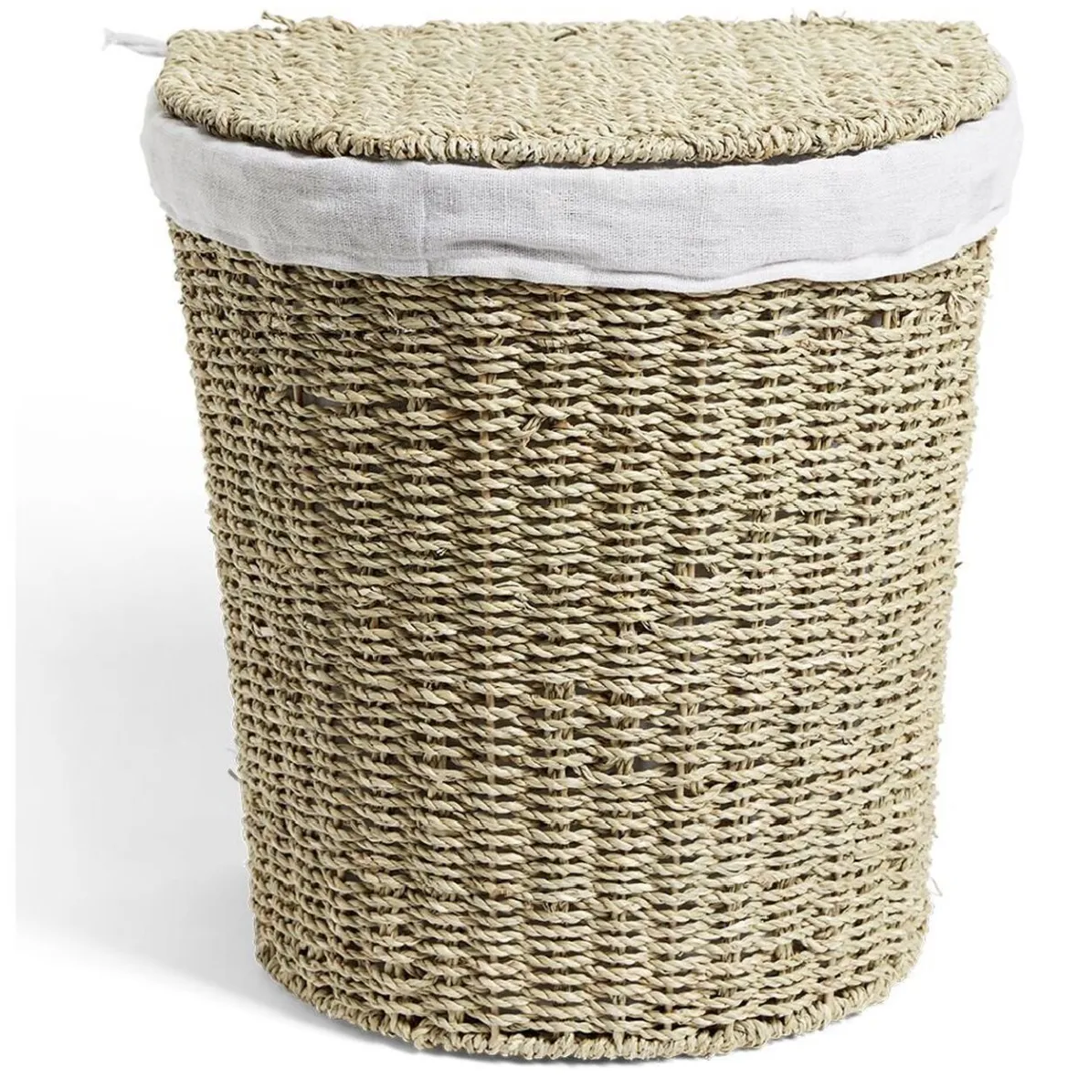 Hot Panière à linge 43L 36xH40x30cm jonc de mer beige Entretien Du Linge
