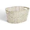 Outlet Panière à linge 41L 58xH28x43cm jonc de mer beige et blanc Entretien Du Linge