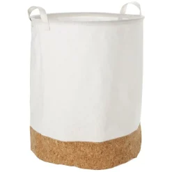 Sale Panière à linge ronde en coton blanc Entretien Du Linge