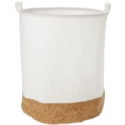 Sale Panière à linge ronde en coton blanc Entretien Du Linge