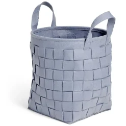 Online Panière à linge ronde 29L Ø32xH36cm feutrine bleu Entretien Du Linge