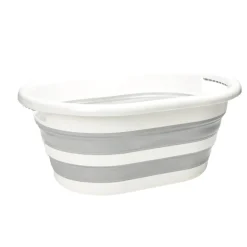 Online Panière à linge rétactable 26L plastique gris et blanc Entretien Du Linge