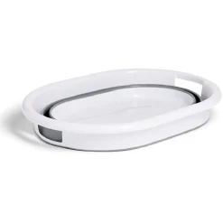 Online Panière à linge rétractable 54x23x39cm plastique blanc et gris Entretien Du Linge