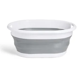 Online Panière à linge rétractable 54x23x39cm plastique blanc et gris Entretien Du Linge