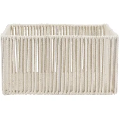 Best Panière ajouré acier et conton beige - 35x25xH18cm Taille M Rangement