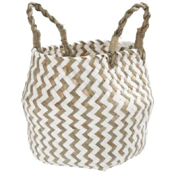 Best Panière avec anses jacinthe blanc naturel Rangement