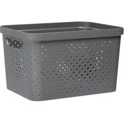 Sale Panière bac de rangement ajouré gris 16 L Entretien Du Linge