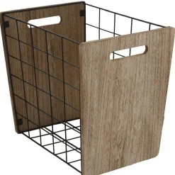 Best Panière bois/métal taille S Rangement
