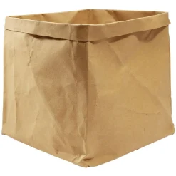 Sale Panière carrée kraft Box Cube marron 30x30x30cm 27L Rangement