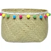 Best Panière décor pompons multicolores Ø24xH24 cm Rangement