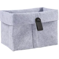 New Panière de rangement feutrine gris 19x13xH18cm Rangement