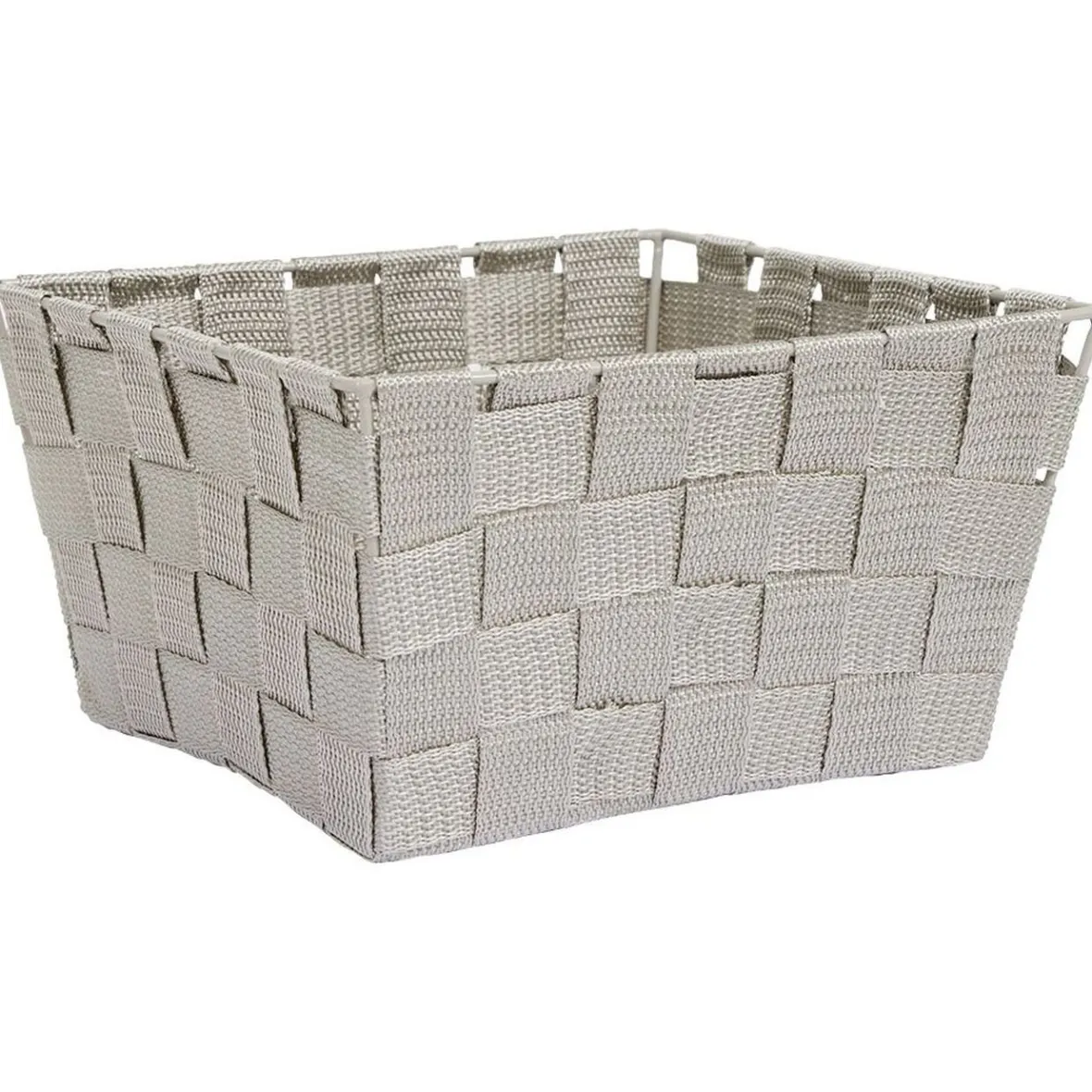 Best Panière de rangement tressée gris clair Taille L - 21,5x12xH21,5cm Rangement