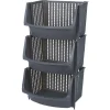 Best Panière de rangement x3 gris Rangement