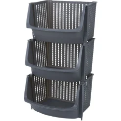 Best Panière de rangement x3 gris Rangement