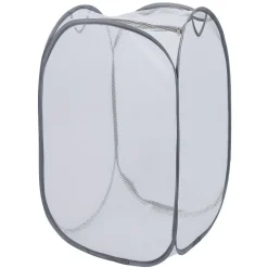 Online Panière 2-en-1 pliable 72L acier et polyester gris 38x38xH64cm Entretien Du Linge