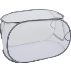 Online Panière 2-en-1 pliable 72L acier et polyester gris 38x38xH64cm Entretien Du Linge