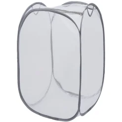 Online Panière 2-en-1 pliable 72L acier et polyester gris 38x38xH64cm Entretien Du Linge