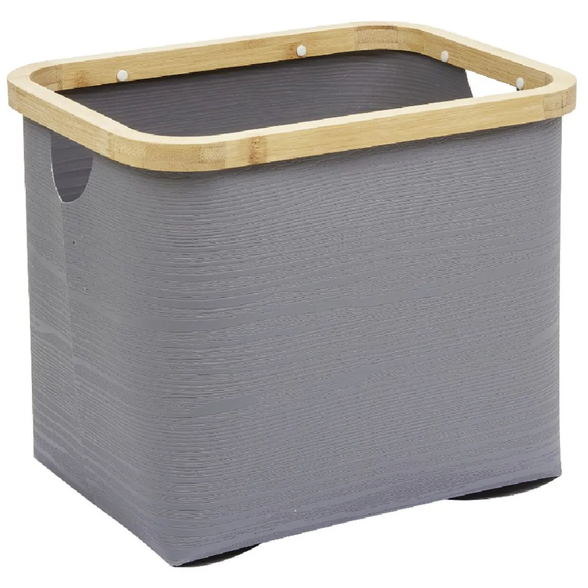 Best Panière grise armature bambou petit modèle Rangement