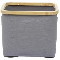 Best Panière grise armature bambou petit modèle Rangement