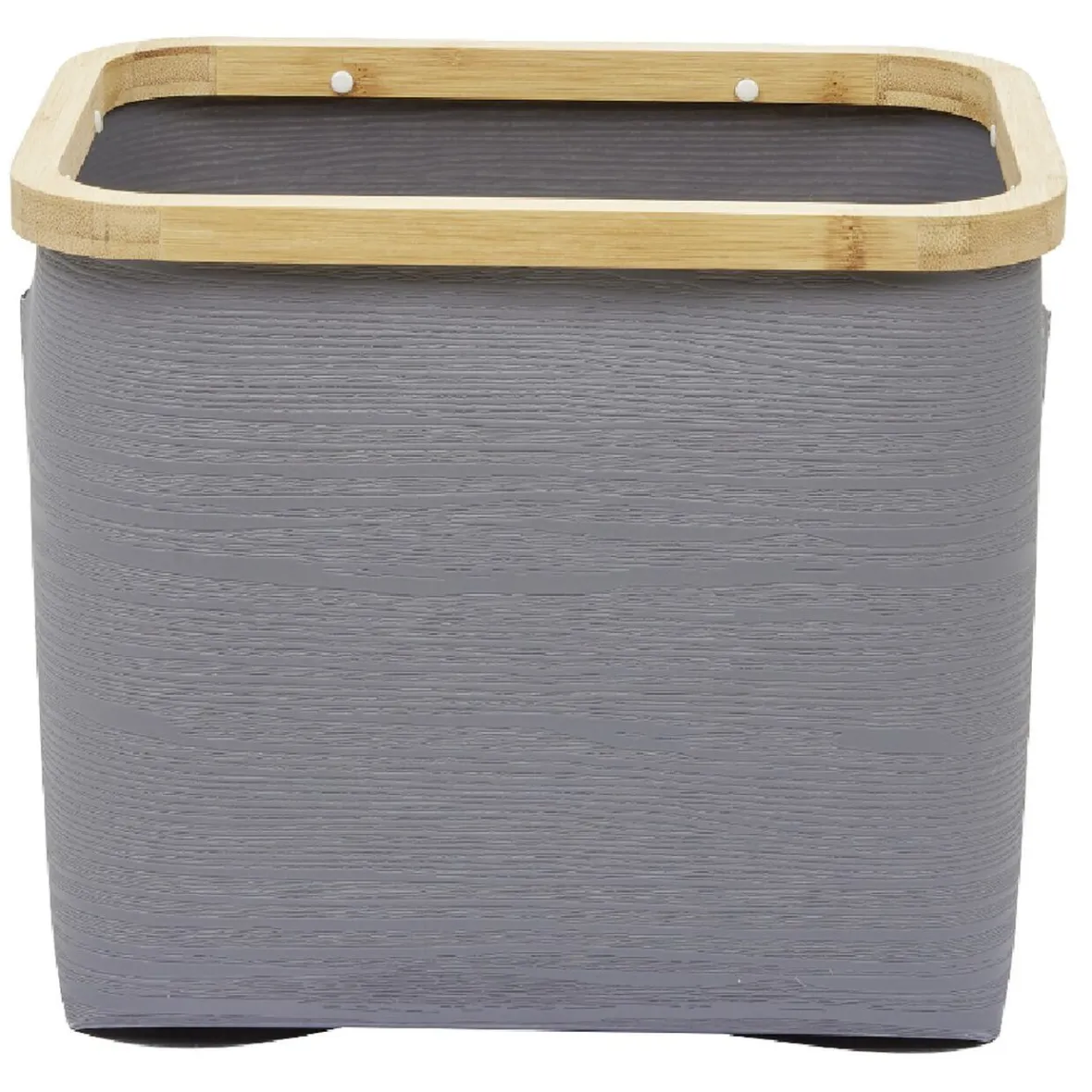 Best Panière grise armature bambou petit modèle Rangement