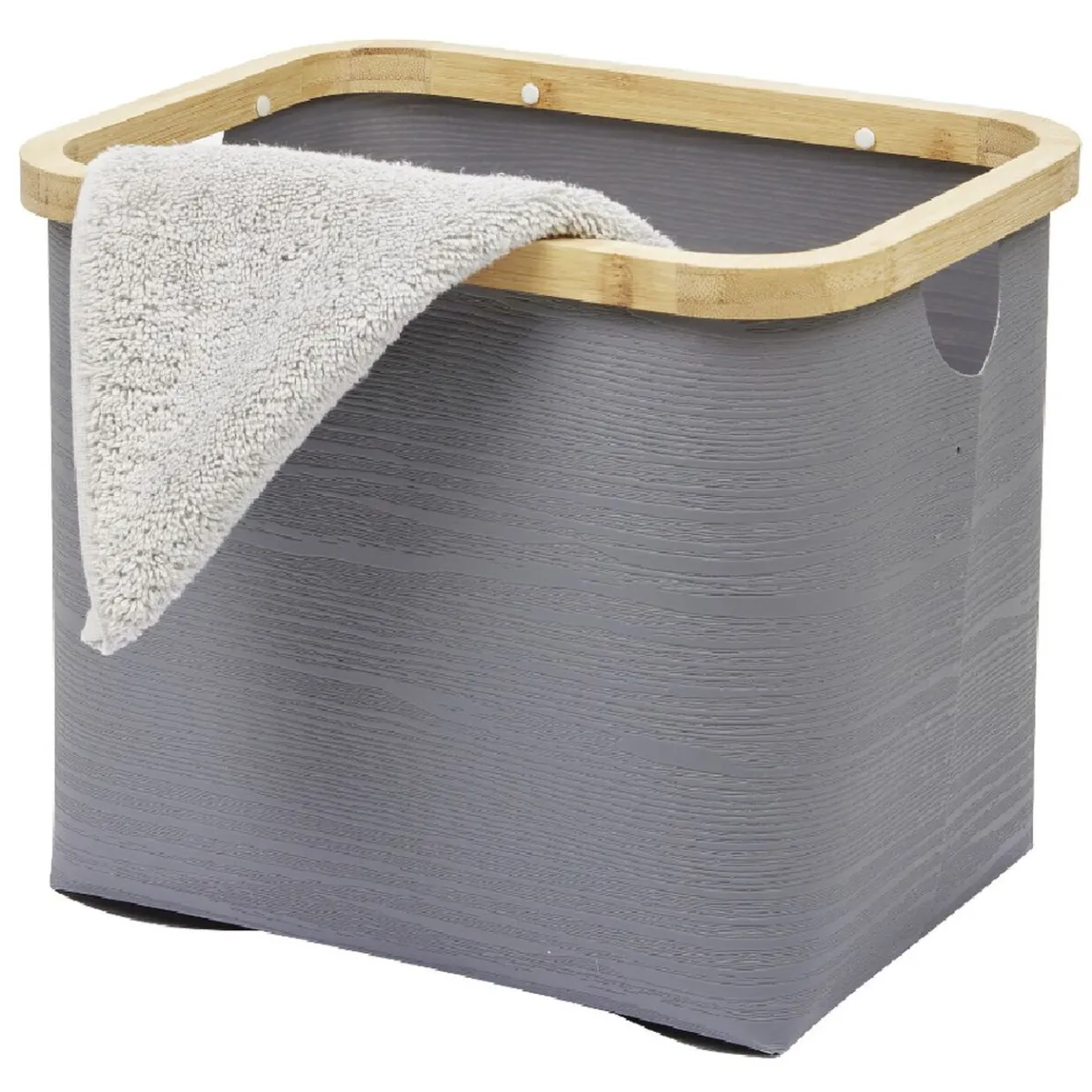 Best Panière grise armature bambou petit modèle Rangement