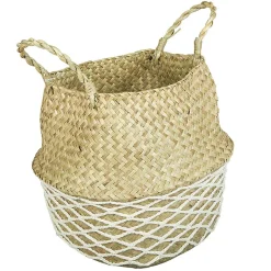 Best Panière jacinthe d'eau tressée déco macramé anse cordage Rangement