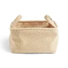 Sale Panière laine bouclée beige 32x22xH18cm Rangement