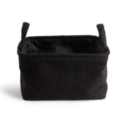 New Panière laine bouclée noire 36x26xH20cm Rangement