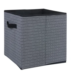 Sale Panière noire motif géométrique blanc collection Urban 1 Box Cube Rangement