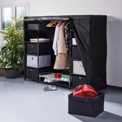 Best Panière noire rectangulaire Box Cube Rangement