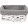 Sale Panière osier blanche et tissu gris Rangement