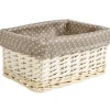 Best Panière osier taupe à pois blancs Rangement