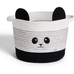 Sale Panière panda noir et blanc Ø30x24cm Rangement
