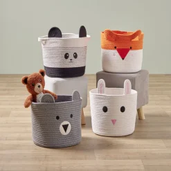 Sale Panière panda noir et blanc Ø30x24cm Rangement