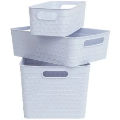 New Panière plastique x3 Rangement
