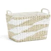 Best Panière rectangulaire en jacinthe d'eau blanc naturel taille M Rangement