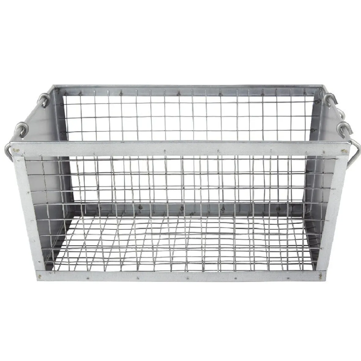 Best Panière rectangulaire métal ajouré gris H. 20 cm Rangement