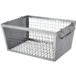 Best Panière rectangulaire métal ajouré gris H. 20 cm Rangement