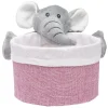 Best Panière ronde avec peluche animal Rangement