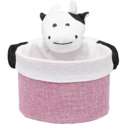 Best Panière ronde avec peluche animal Rangement