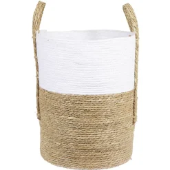 Best Panière ronde blanc naturel Ø40xH50 cm Rangement
